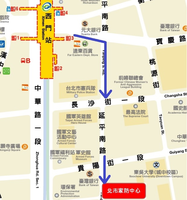 台北市家庭暴力防治中心地圖